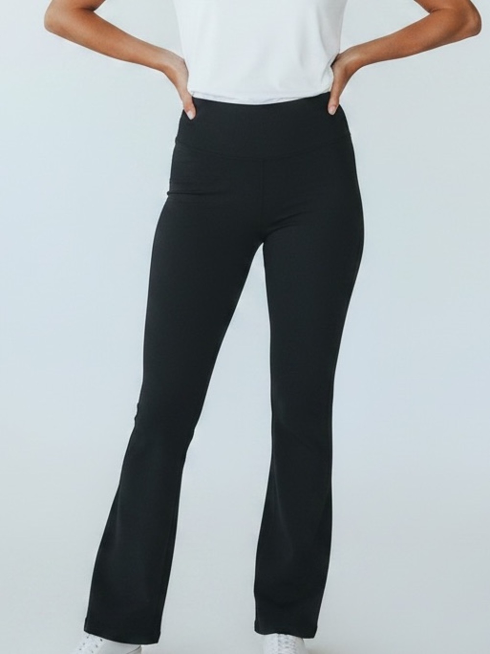Beyond Yoga High-Waisted Black Flared Pants Size Medium Solid Black Athleisure